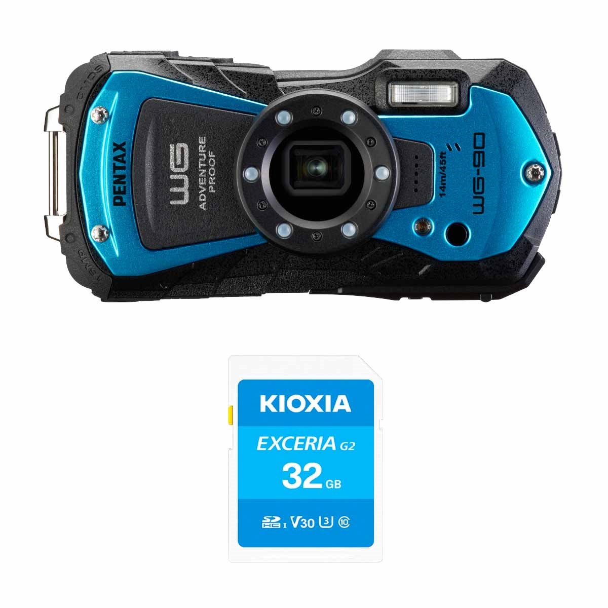 【商品番号5】PENTAX WG-90 ブルー+SDカードセット 株主様特別限定販売