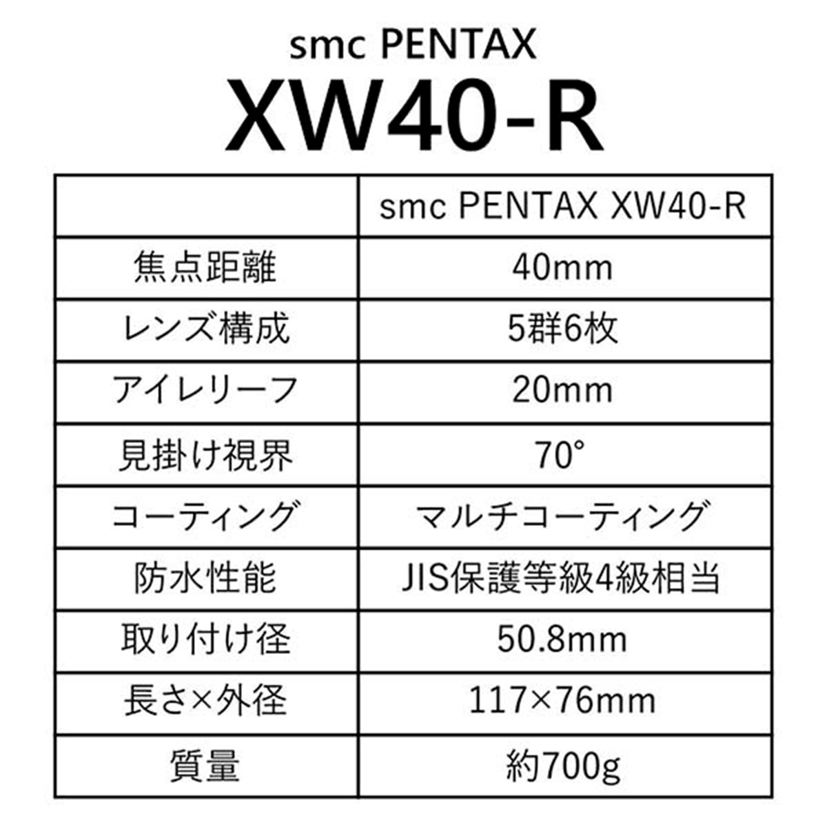 smc PENTAX XW40-R