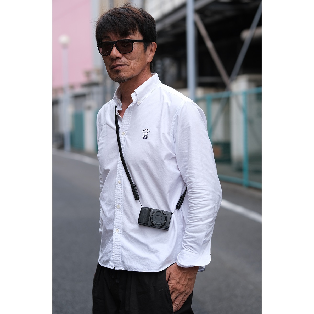 INDUSTRIA  GRレザーネックストラップ （ロング）ブラック AS-GRLSLb
