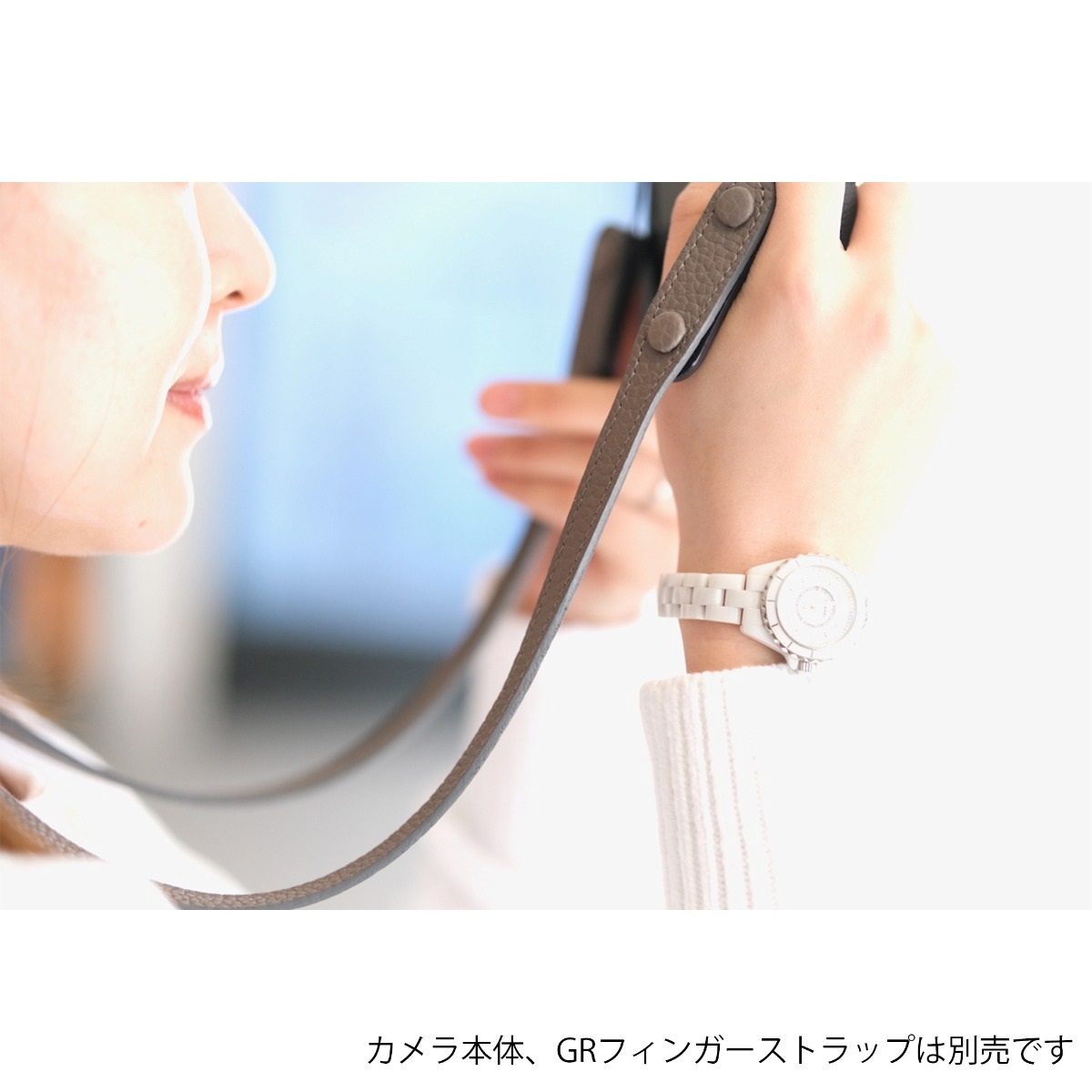INDUSTRIA  GRレザーネックストラップ ツンドラ（グレーベージュ） AS-GRLSt