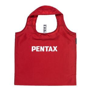 オリジナルエコバッグ レッド PENTAXロゴ MOTTERU クルリト フラットバッグ